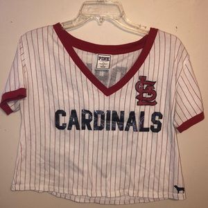 PINK STL Cardinals Crop Top